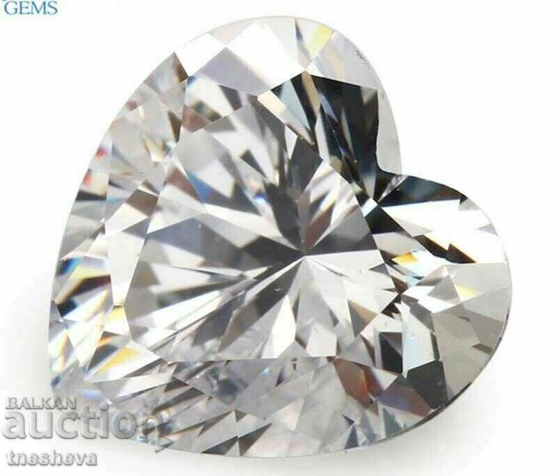 Auction Zircon heart, 4.2 carats Auction Zircon heart, 4.2 carats