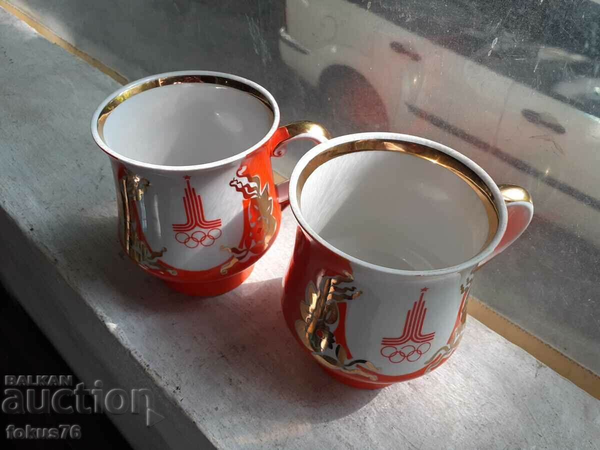 Lot of cups Russian porcelain Olympics in Moscow 1980. with price 320.00 BGN | € 163.61 Lot of cups Russian porcelain Olympics in Moscow 1980. with price 320.00 BGN | € 163.61