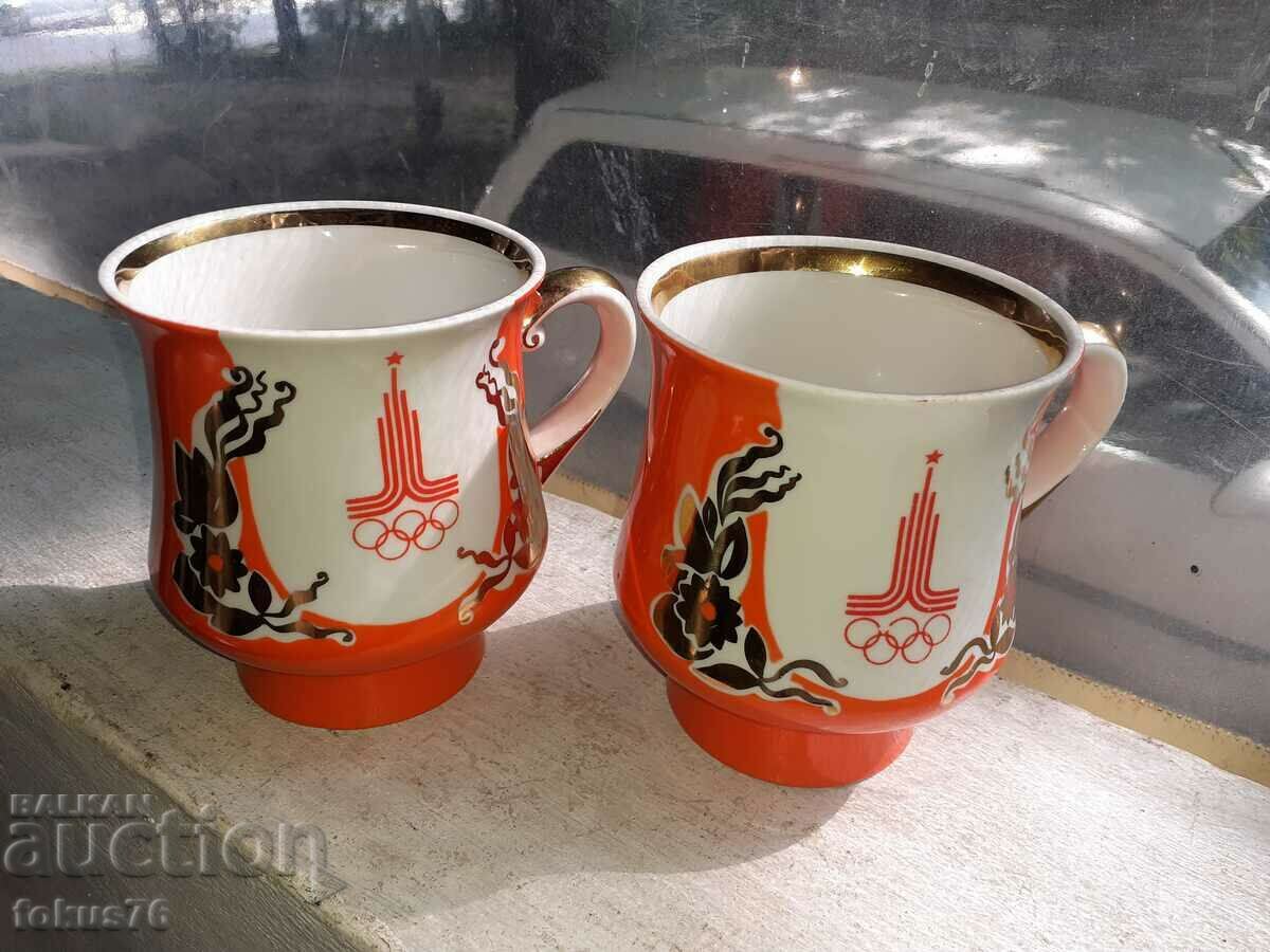 Lot of cups Russian porcelain Olympics in Moscow 1980. - 6 Lot of cups Russian porcelain Olympics in Moscow 1980. - 6