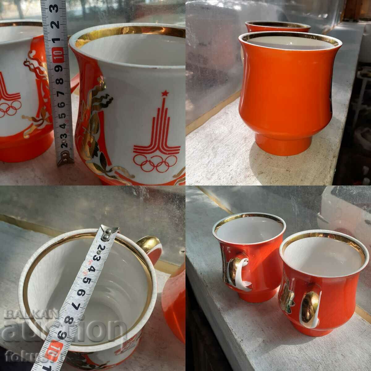 Lot of cups Russian porcelain Olympics in Moscow 1980. - 7 Lot of cups Russian porcelain Olympics in Moscow 1980. - 7