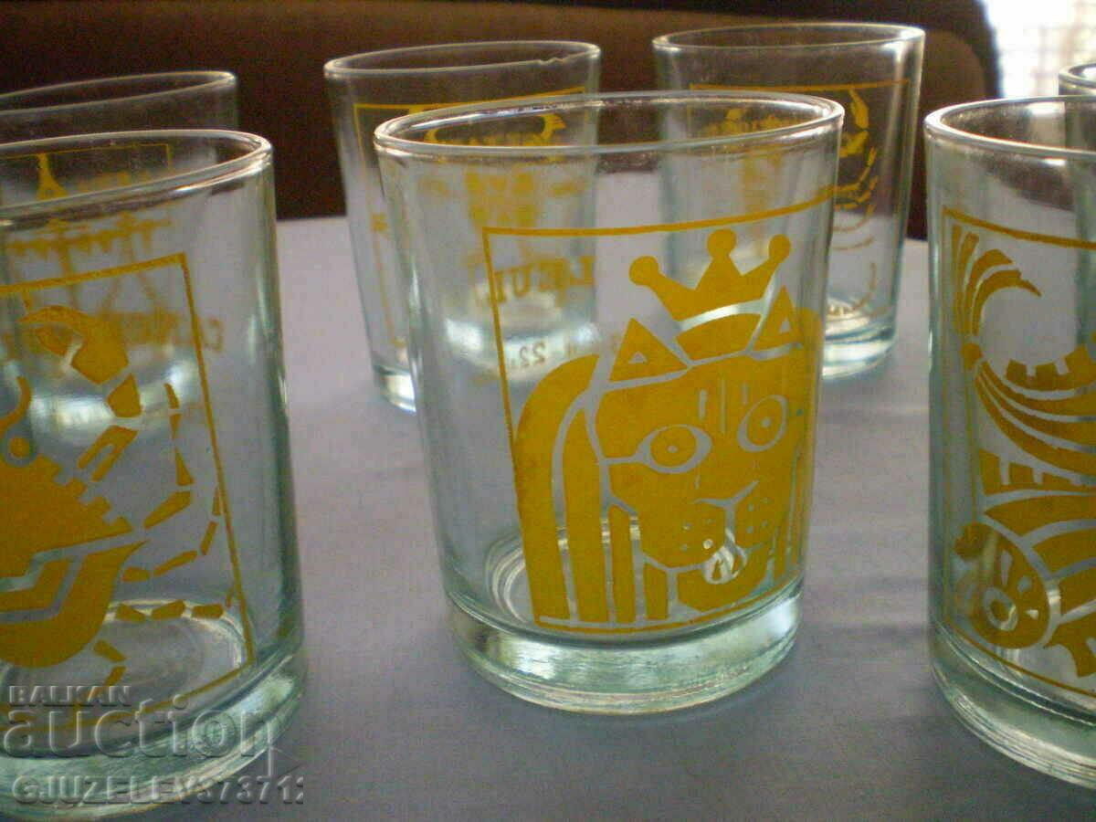 12 Glass Cups with the Signs of the Zodiac - 5 12 Glass Cups with the Signs of the Zodiac - 5