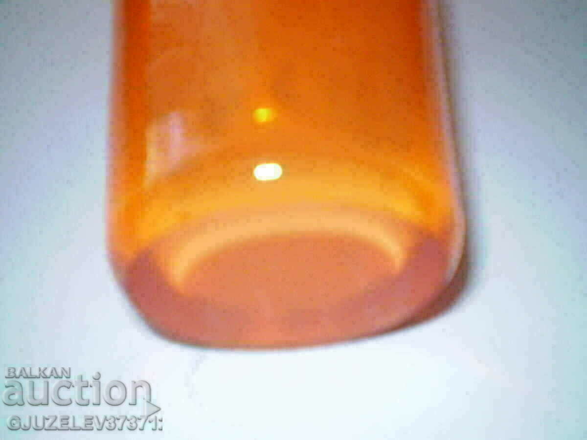 Retro red glass vase height 21 cm - 6