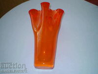 Retro red glass vase height 21 cm