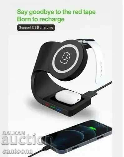 Suport de încărcare wireless 3 în 1 Y36 pentru iPhone, Apple Watct cu preț 37.99 BGN | € 19.42