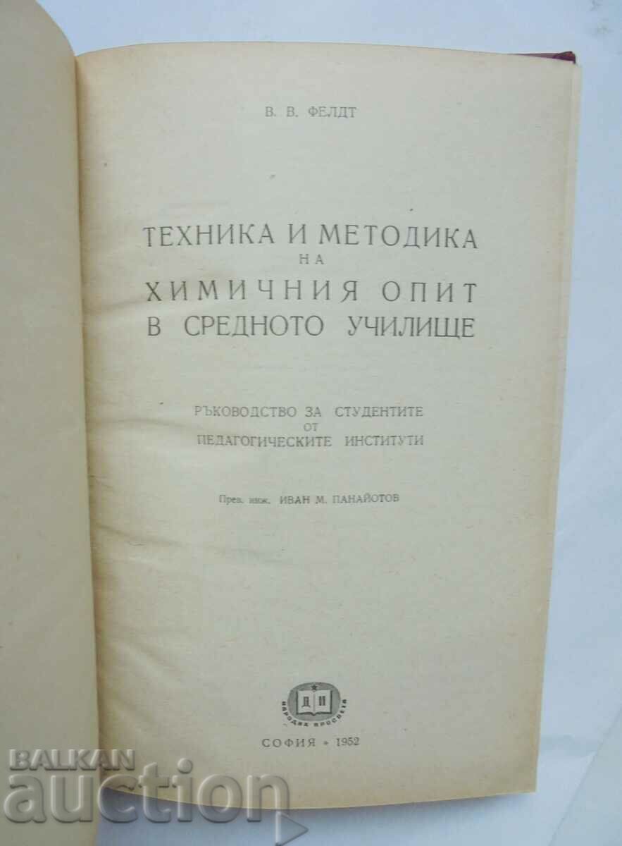 Technique and methodology of the chemical experiment... V. Feldt 1952 with price 30.00 BGN | € 15.34 Technique and methodology of the chemical experiment... V. Feldt 1952 with price 30.00 BGN | € 15.34
