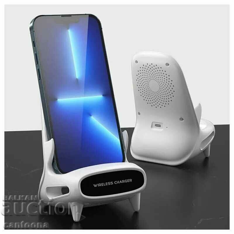 Fast wireless charger with passive sound amplifier M111 - 15W - 5 Fast wireless charger with passive sound amplifier M111 - 15W - 5