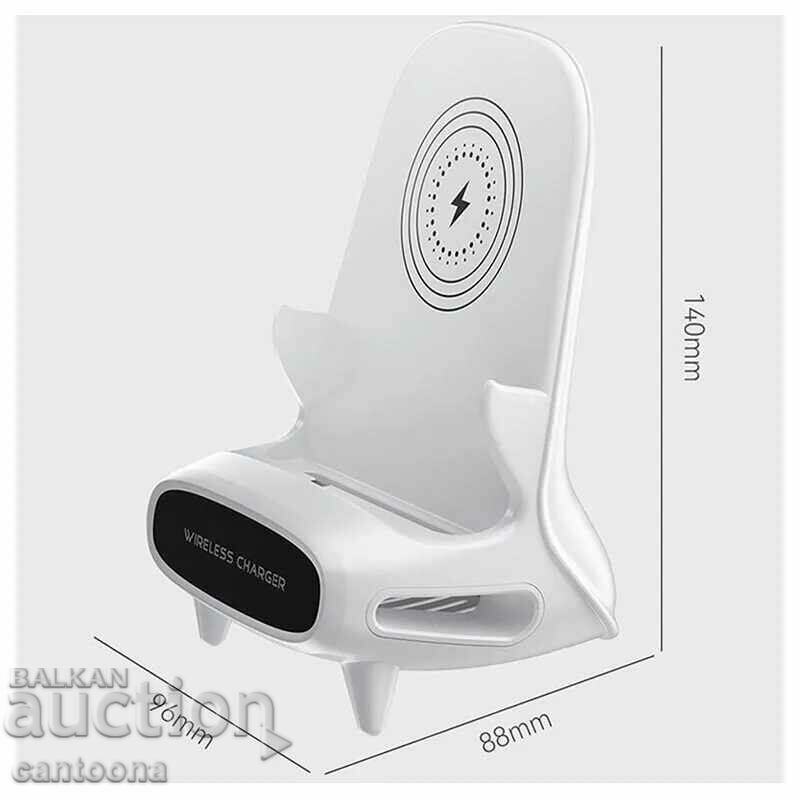 Fast wireless charger with passive sound amplifier M111 - 15W - 6 Fast wireless charger with passive sound amplifier M111 - 15W - 6