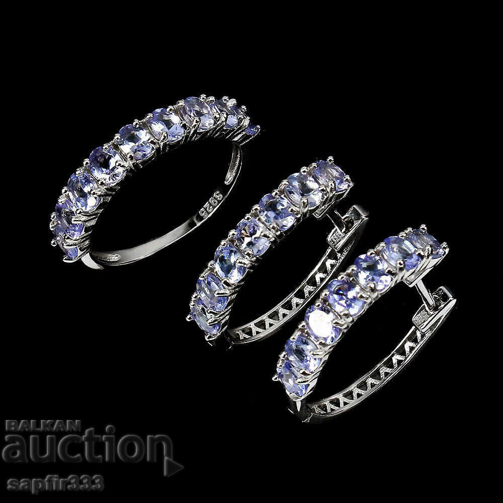 EXCITING FINE SET WITH NATURAL TANZANITES