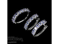 EXCITING FINE SET WITH NATURAL TANZANITES