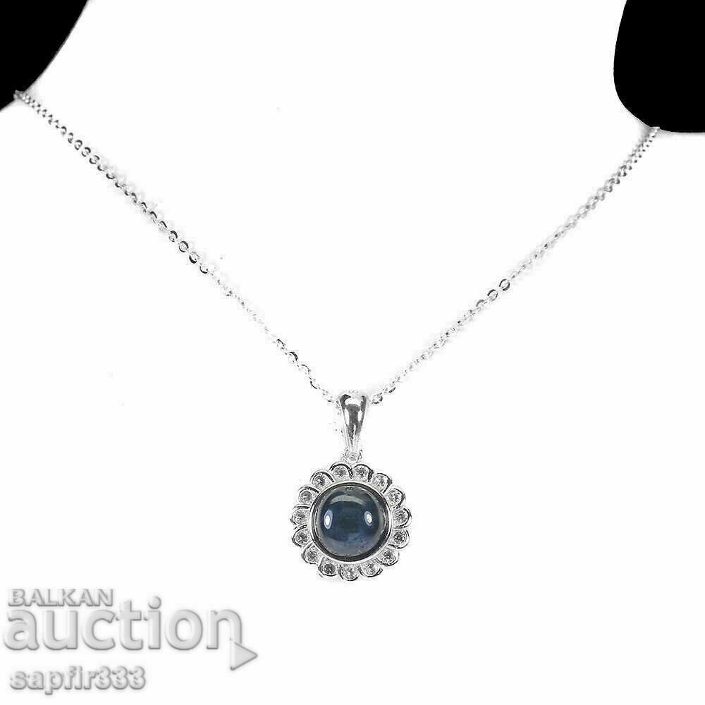 Auction NATURAL STAR SAPPHIRE AND WHITE TOPAZS SILVER NECKLACE Auction NATURAL STAR SAPPHIRE AND WHITE TOPAZS SILVER NECKLACE