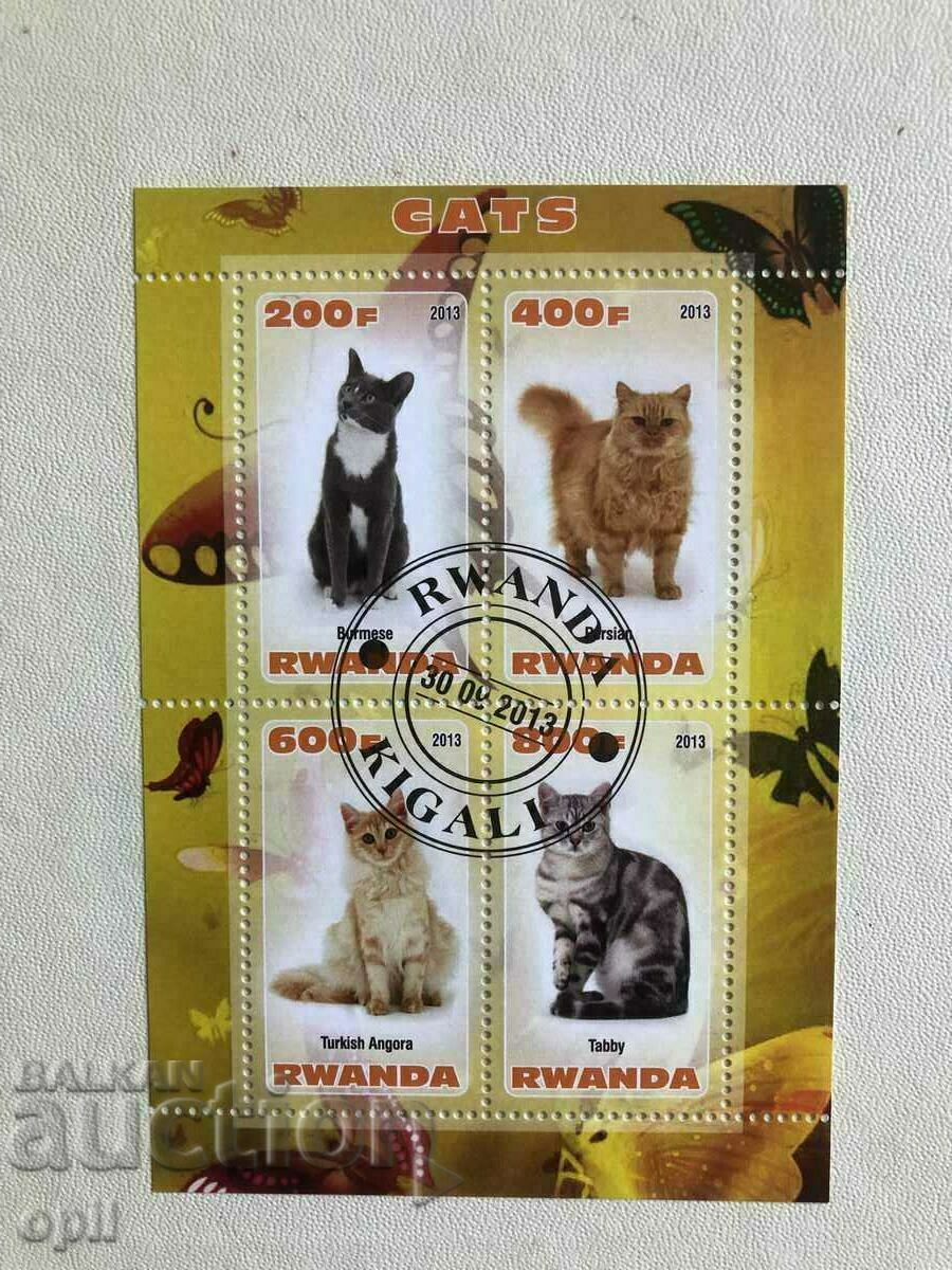 Stamped Block Cats 2013 Rwanda