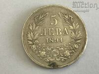 Bulgaria 5 BGN 1894 - Silver (L.118)