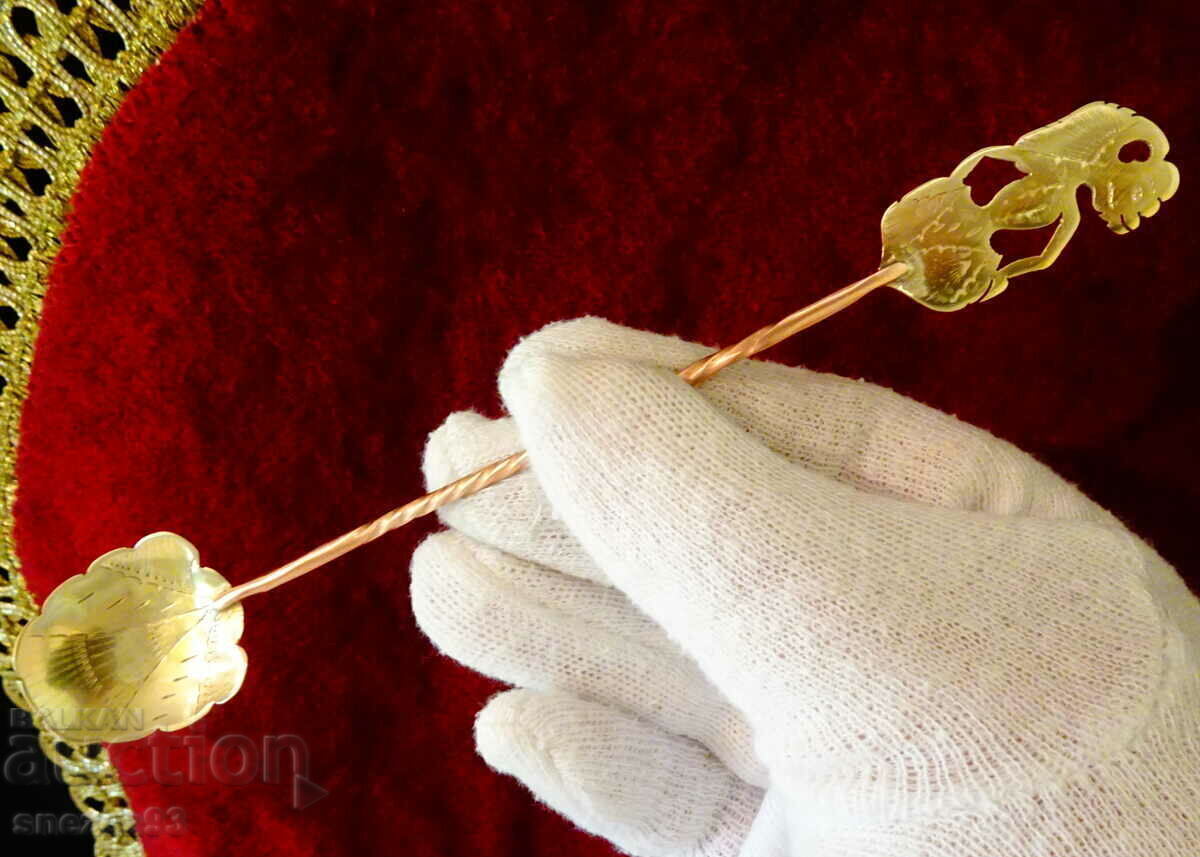 Copper spoon for cappuccino, cocktails with Wayang figure - 5 Copper spoon for cappuccino, cocktails with Wayang figure - 5