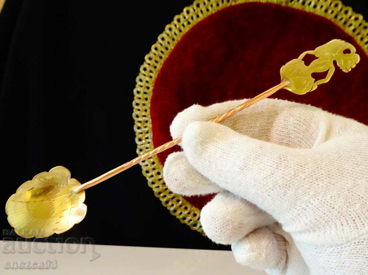 Copper spoon for cappuccino, cocktails with Wayang figure Copper spoon for cappuccino, cocktails with Wayang figure