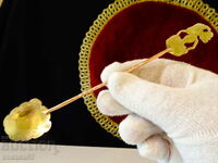 Linguriță de cupru pentru cappuccino, cocktailuri cu figură Wayang