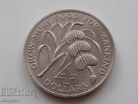 monedă rar Sf. Lucia / Lucia $4 1970 - FAO;