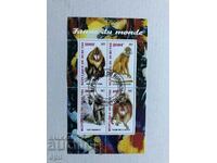 Stamped Block Fauna Monkeys 2011 Μπουρούντι