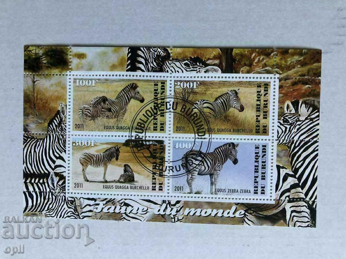 Stamped Block Fauna 2011 Μπουρούντι