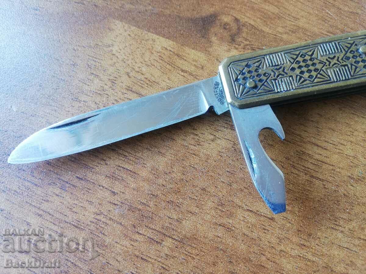 German GML Rostfrei Brass Combination Pocket Knife with price 99.00 BGN | € 50.62 German GML Rostfrei Brass Combination Pocket Knife with price 99.00 BGN | € 50.62