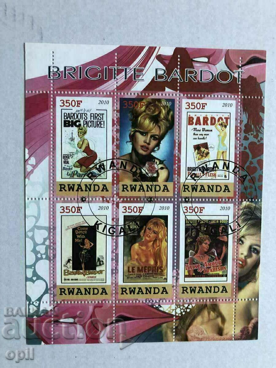 Bloc timbrat Brigitte Bardot 2010 Rwanda