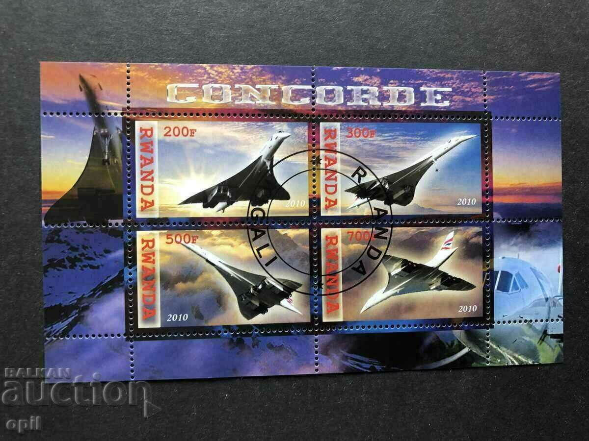 Stamped Block Concorde 2010 Rwanda