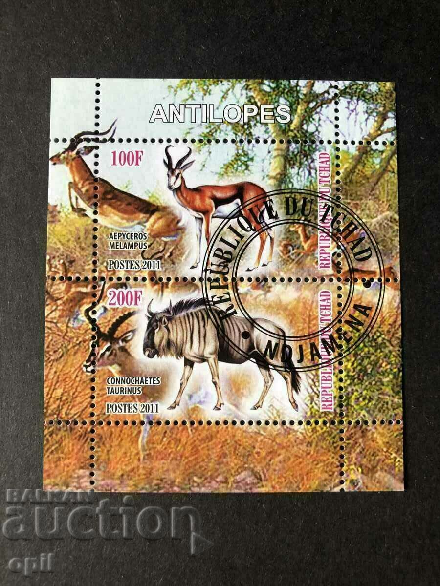 Stamped Block Antilopes 2011 Ciad