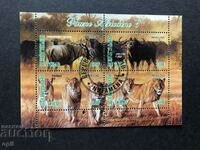 Stamped Block African Fauna Antelopes and Lions 2012 Chad