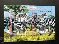 Stamped Block African Fauna Zebras 2012 Τσαντ