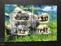Stamped Block African Fauna Rhinoceros 2012 Chad