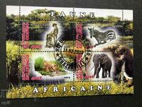 Stamped Block African Fauna 2013 Congo