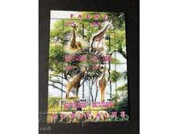 Stamped Block African Fauna Giraffe 2012 Congo