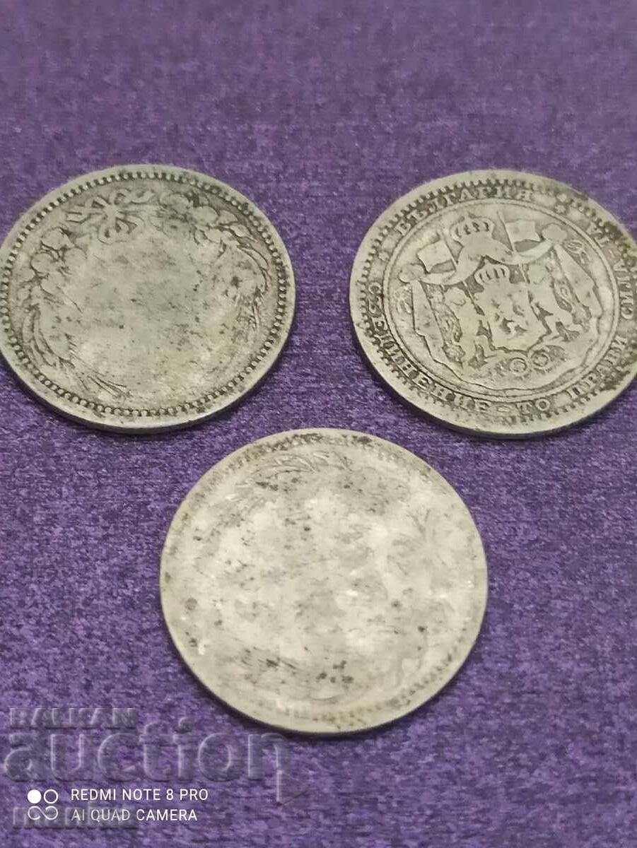 3 νομίσματα του 50 St 1881