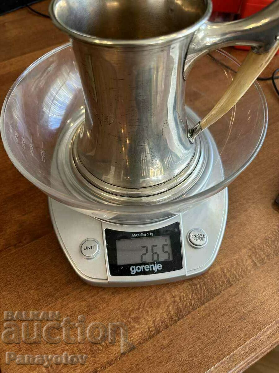 GLASS KETTLE DISH MUG CUPS SILVER UNIQUE AUSTRIA XIX CENTURY KR - 7 GLASS KETTLE DISH MUG CUPS SILVER UNIQUE AUSTRIA XIX CENTURY KR - 7