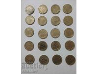 Lot of coins France 20 pcs. different by 5 centimeters