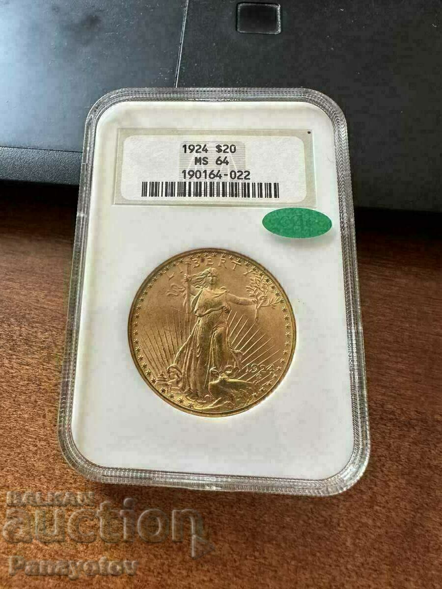 Auction 20 DOLLARS 1924 USA GOLD COIN MS 64 NGC PCGS Auction 20 DOLLARS 1924 USA GOLD COIN MS 64 NGC PCGS