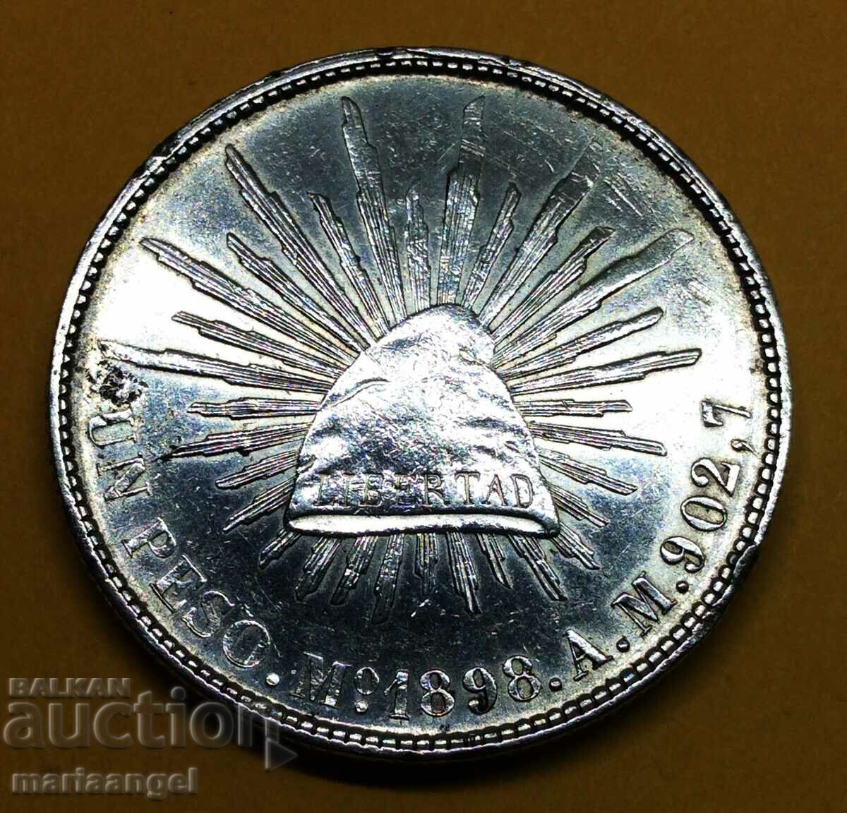 Mexic 1 peso 1898 26,95g argint