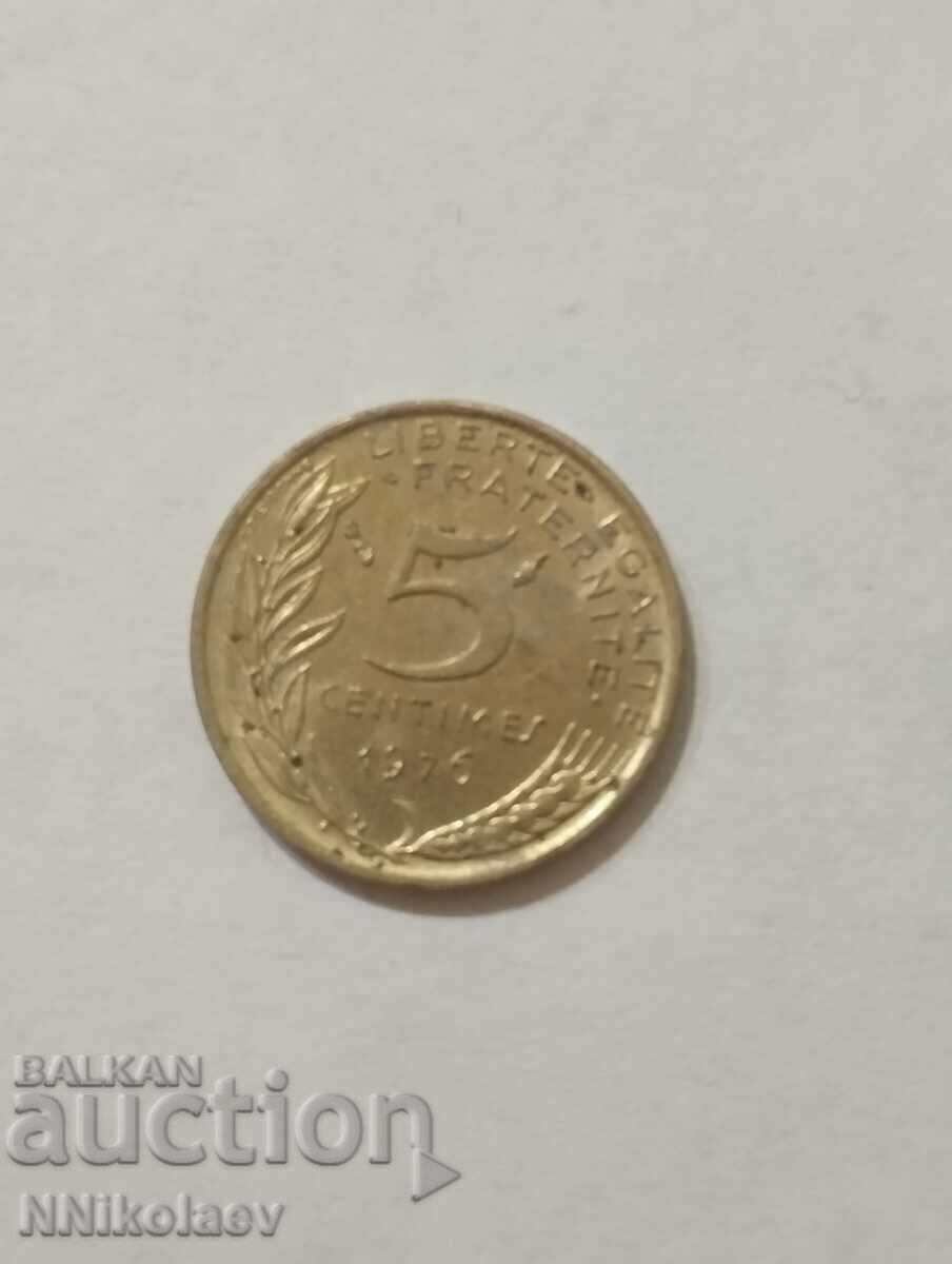 Franța 5 centimes 1976