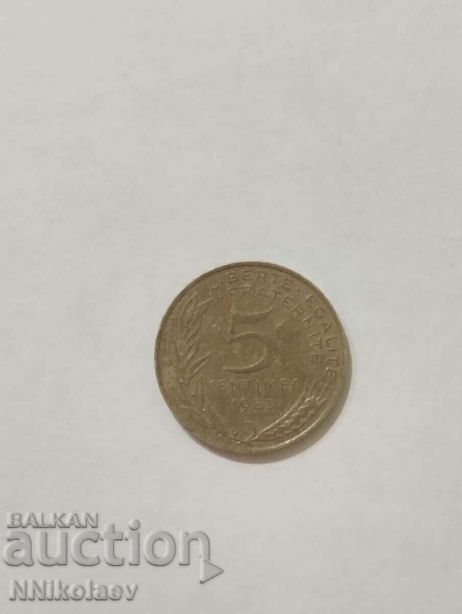 France 5 centimes 1983 with price 0.60 BGN | € 0.31