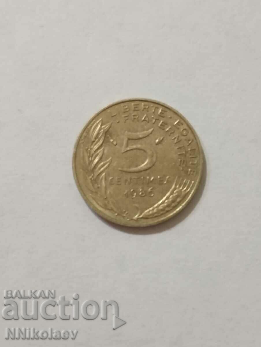 France 5 centimes 1986 with price 1.00 BGN | € 0.51