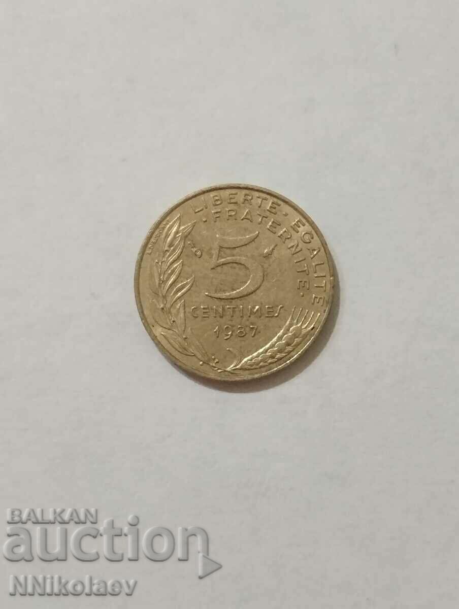 France 5 centimes 1987 with price 1.00 BGN | € 0.51 France 5 centimes 1987 with price 1.00 BGN | € 0.51