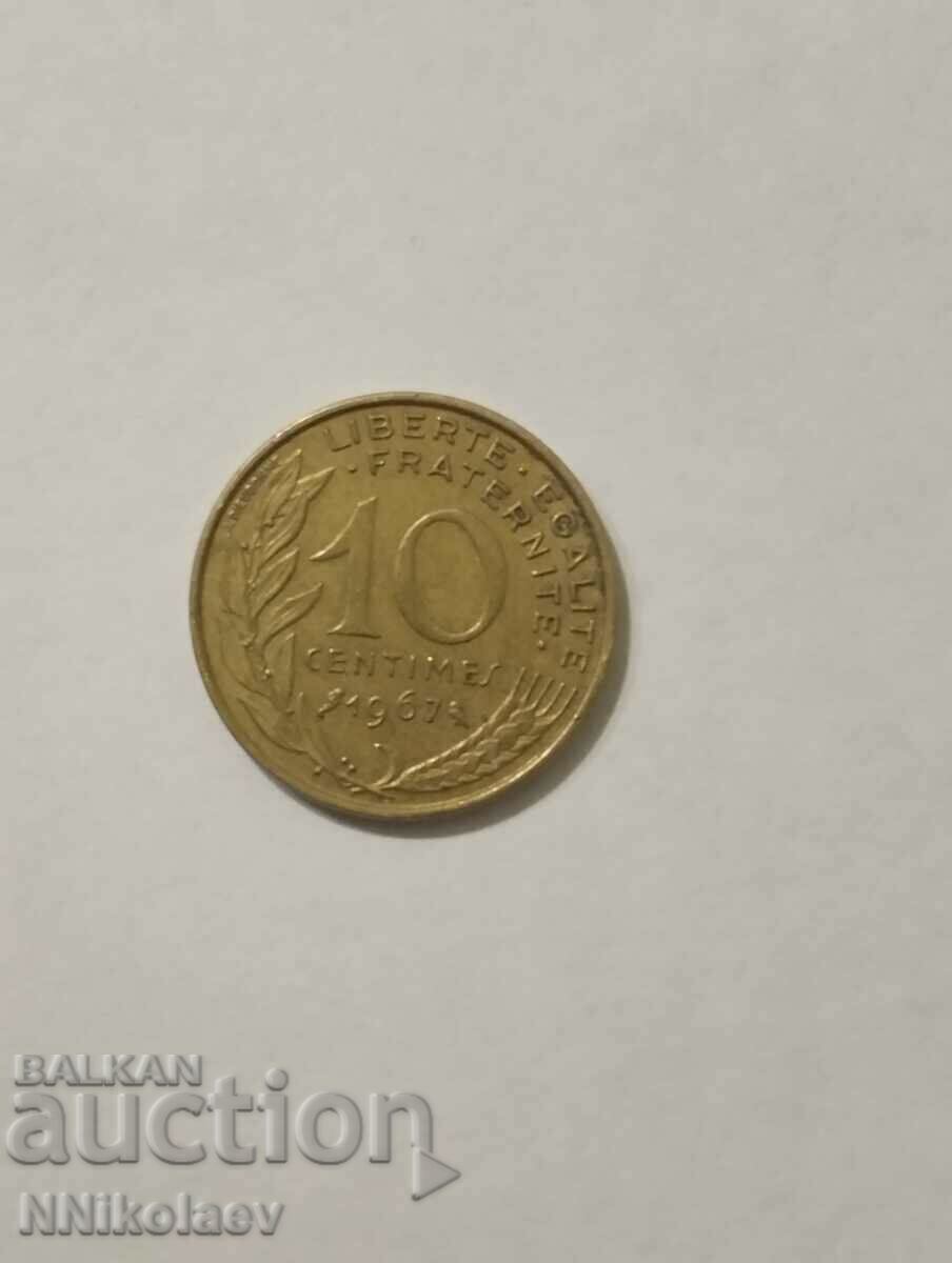 Franta 10 centimes 1967