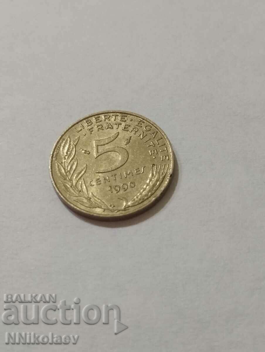 Franta 5 centimes 1990