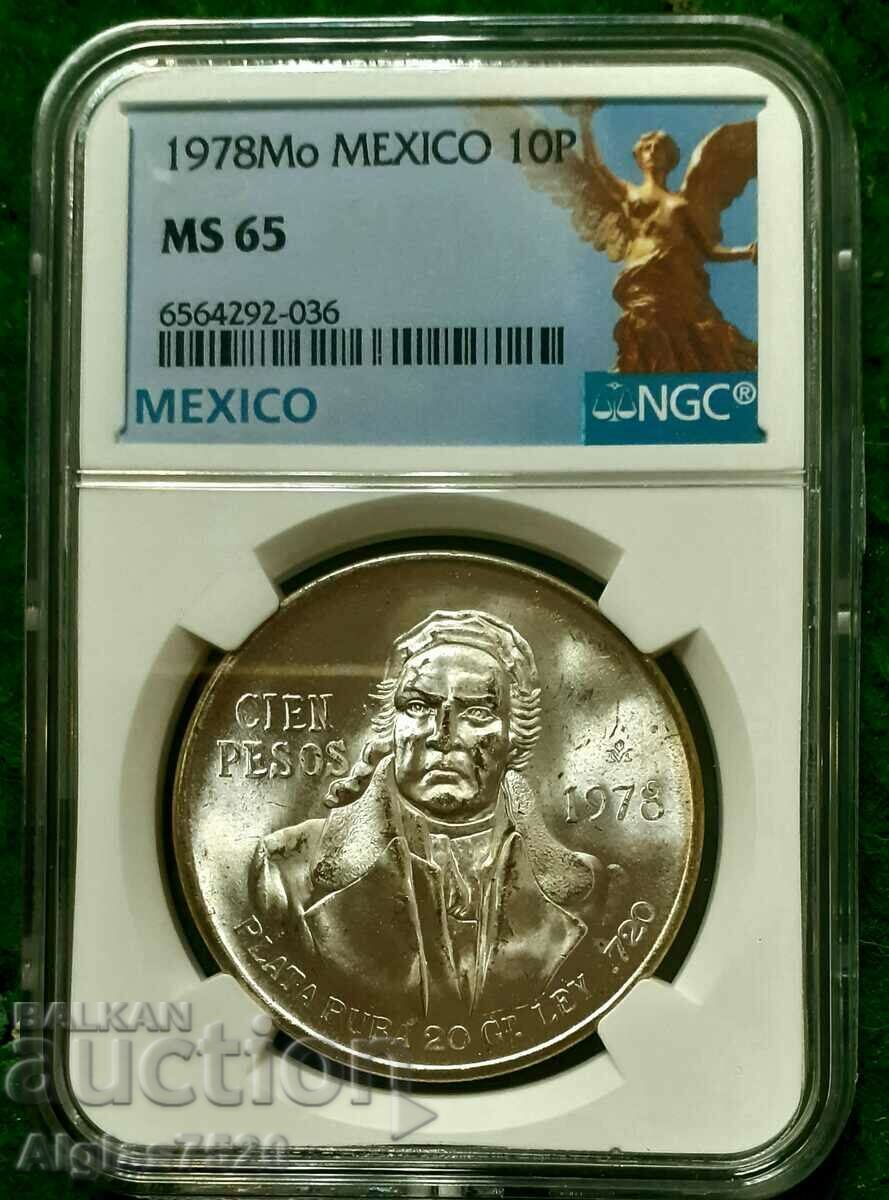 100 pesos /silver /1978 Mexico MS 65