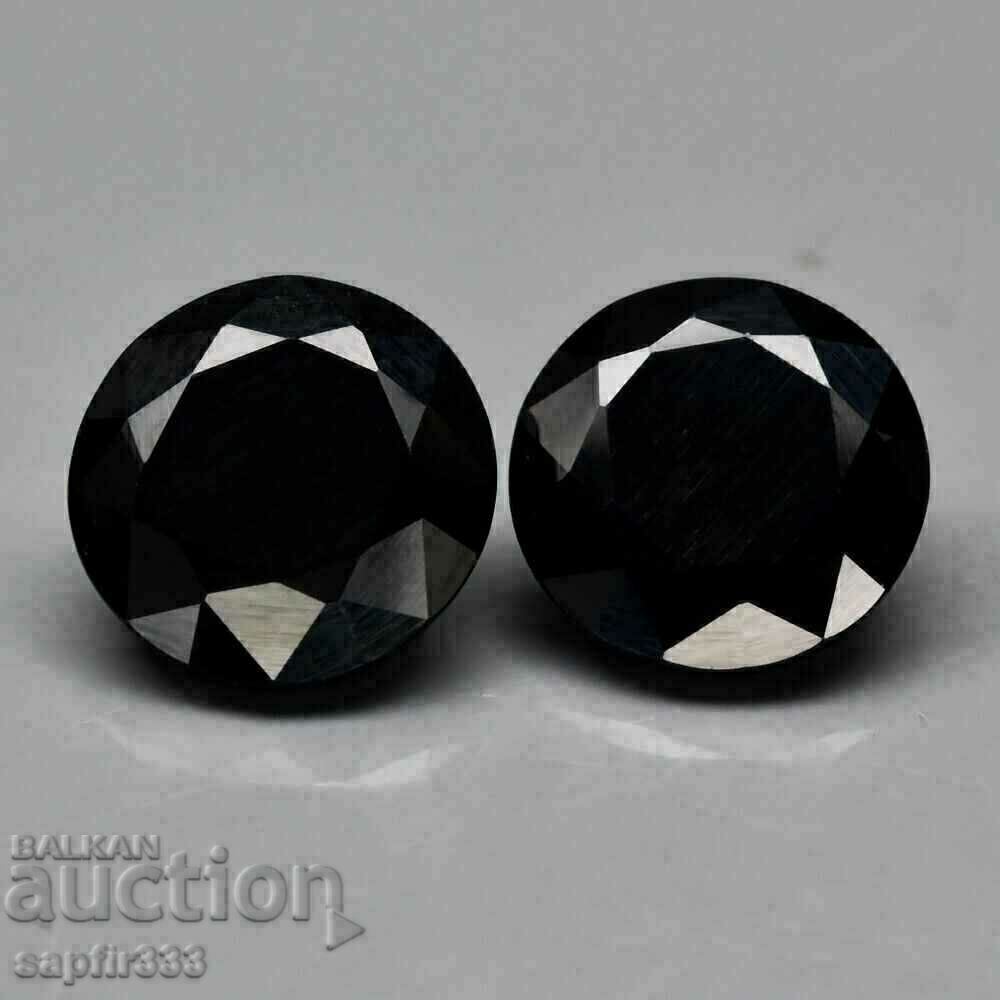 8.52 CARAT PAIR OF CALIBRATED 10MM PERFECT BLACK SPINELS