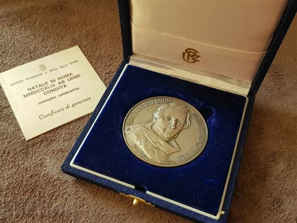 Italian Silver Coin Medal Giuseppe Gioacchino Belli with price € 230.08 | 450.00 BGN Italian Silver Coin Medal Giuseppe Gioacchino Belli with price € 230.08 | 450.00 BGN