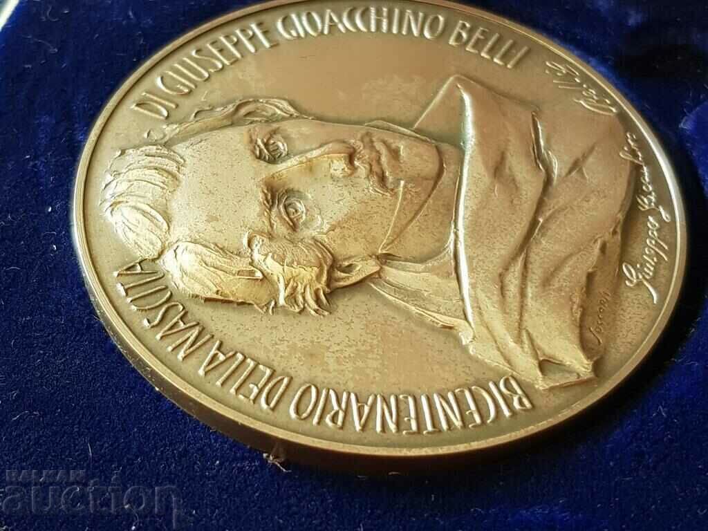 Delivery of Italian Silver Coin Medal Giuseppe Gioacchino Belli Delivery of Italian Silver Coin Medal Giuseppe Gioacchino Belli