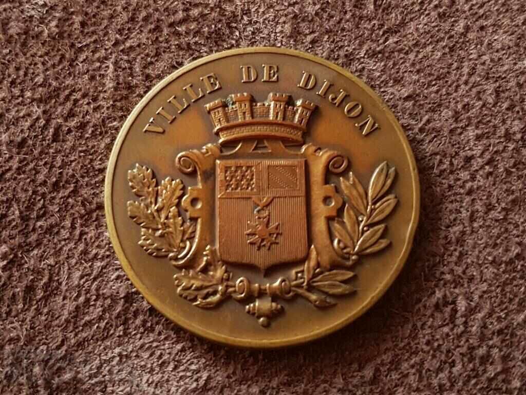 Γαλλικά 19ος αι. χάλκινο νόμισμα Musiaclana Conservatoire Dijon - 5