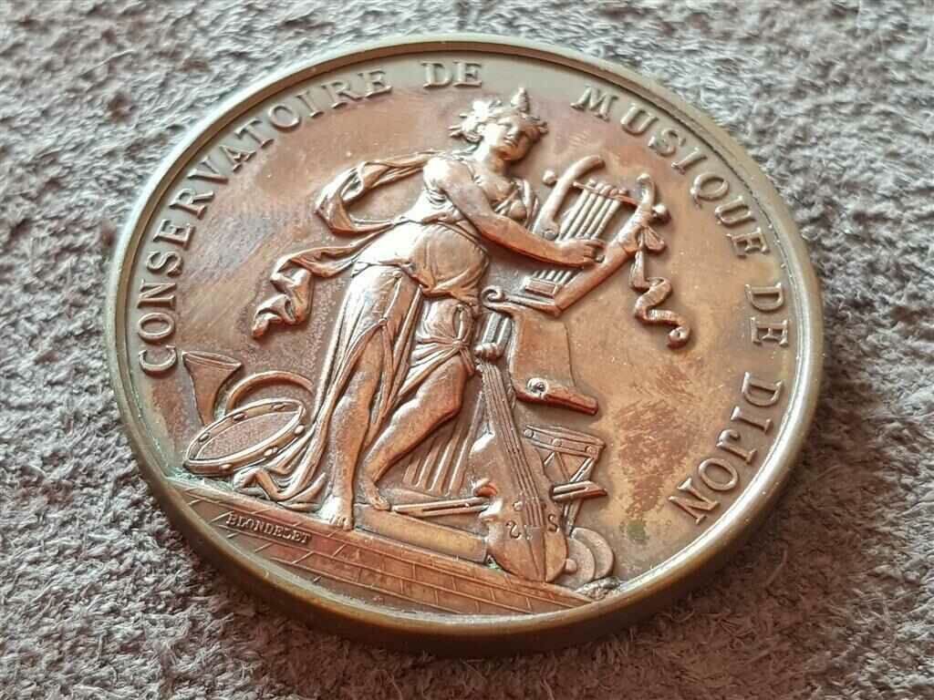 French 19th c. copper coin Dijon Conservatory of Music with price 40.00 BGN | € 20.45 French 19th c. copper coin Dijon Conservatory of Music with price 40.00 BGN | € 20.45