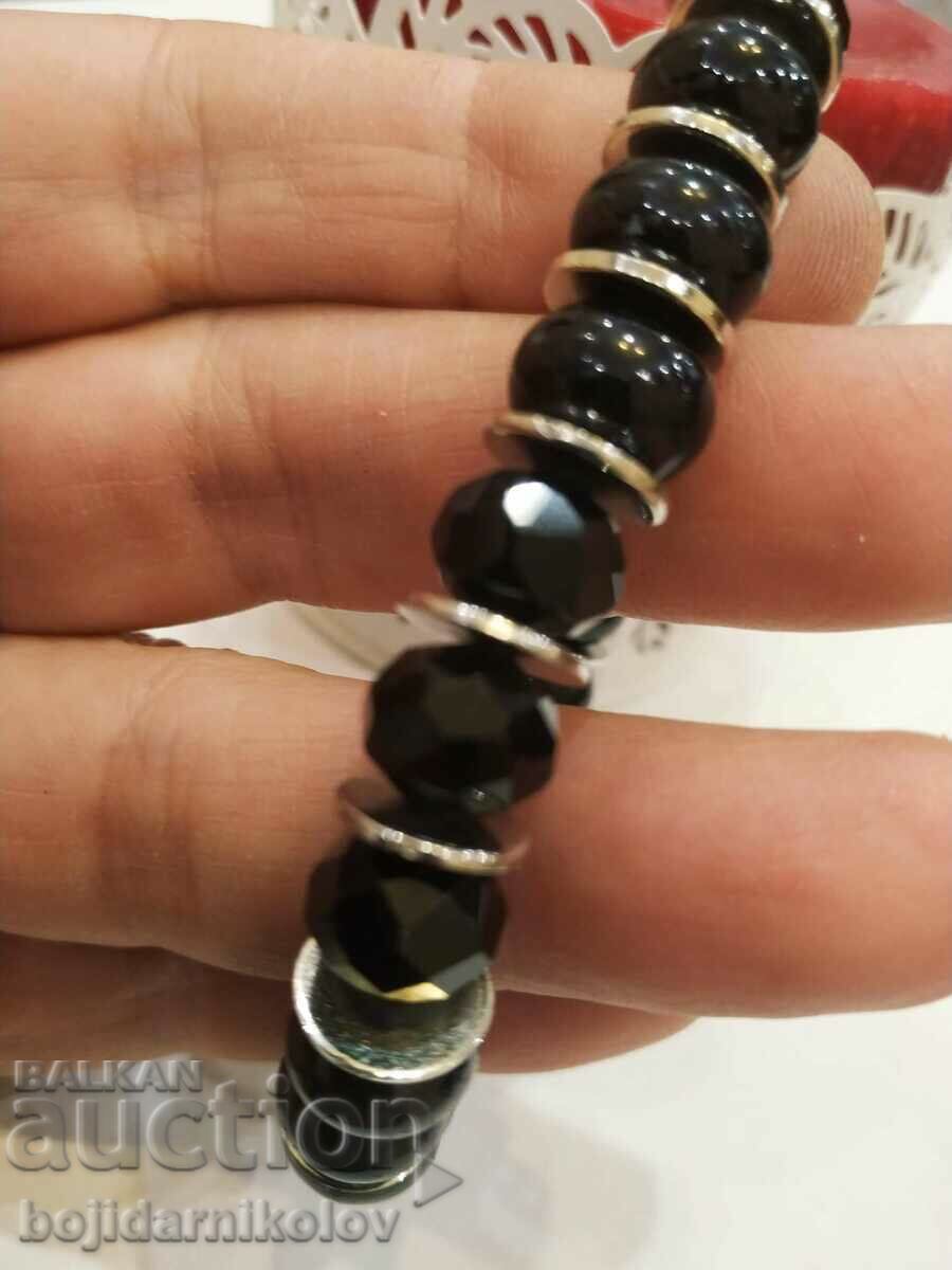 New, black elastic bracelet. Handmade
