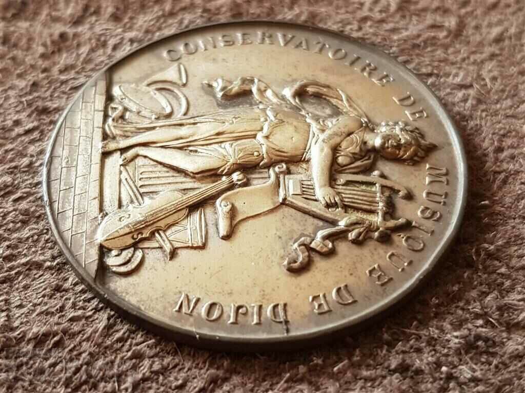 French 19th c. silver coin Musiaclana Conservatoire Dijon with price 80.00 BGN | € 40.90